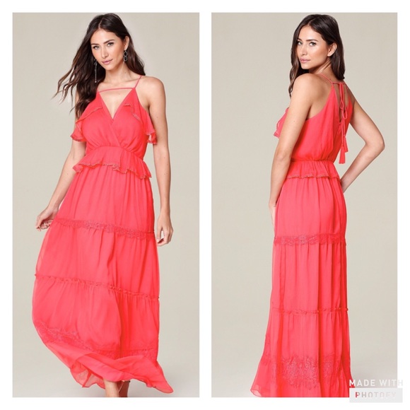 Adelyn Rae Dresses & Skirts - Adelyn Rae Lace Chiffon Tiered Maxi Dress